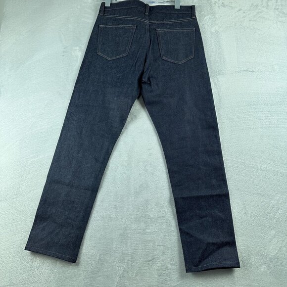 Uniqlo Straight Leg Jeans Stretch Selvedge Slim Fit Womens Size 30X34 Blue - Picture 2 of 13
